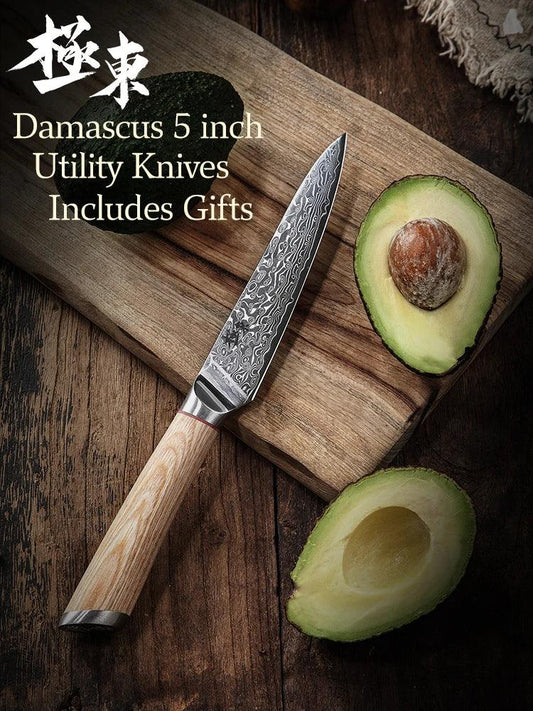 5 Inch Damascus Steel Utility Knife DS2