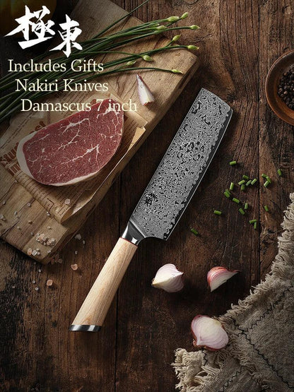 7 Inch Damascus Steel Nakiri Knife DS3