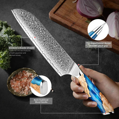 1-6 Damascus Steel Japanese Knife Set K-XT5