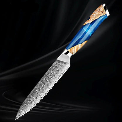 1-6 Damascus Steel Japanese Knife Set K-XT5