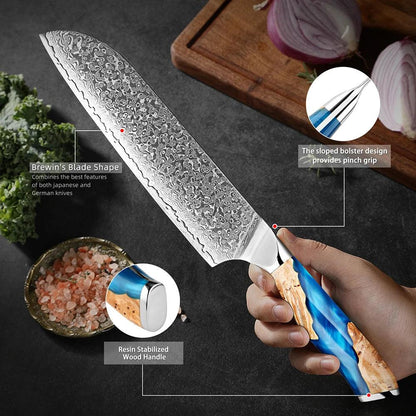 1-6 Damascus Steel Japanese Knife Set K-XT5