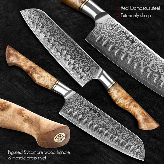 3 Piece Damascus Steel Knife Set K-HZ1
