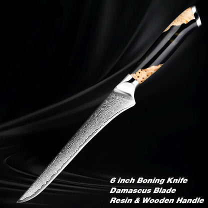 1-7 Piece Damascus Steel Knife Set K-XT4