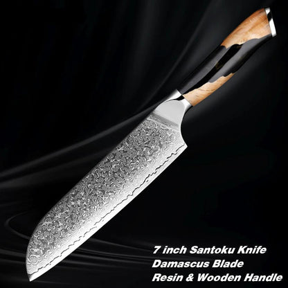 1-7 Piece Damascus Steel Knife Set K-XT4