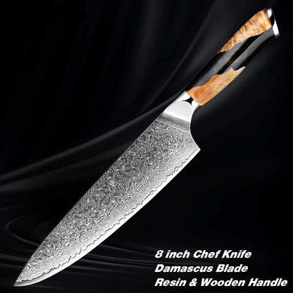 1-7 Piece Damascus Steel Knife Set K-XT4