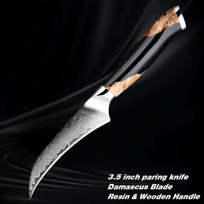 1-7 Piece Damascus Steel Knife Set K-XT4