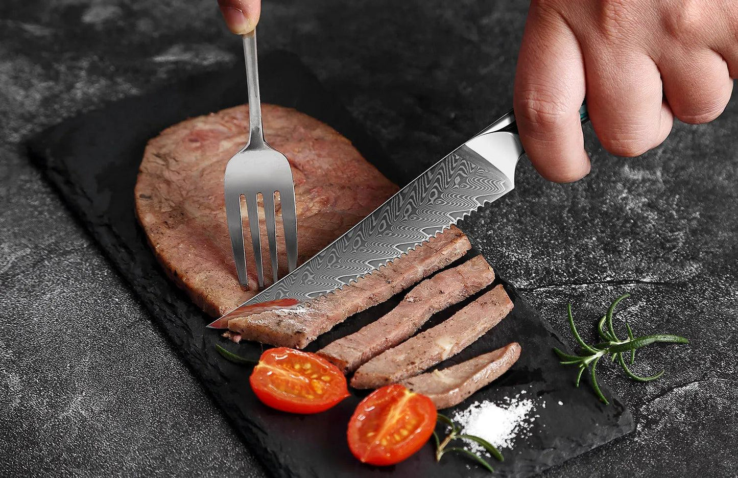1-6 Piece Damascus Steel Steak Knife Set K-XT2