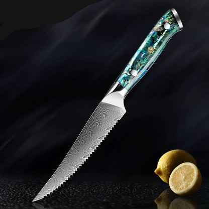 1-6 Piece Damascus Steel Steak Knife Set K-XT2