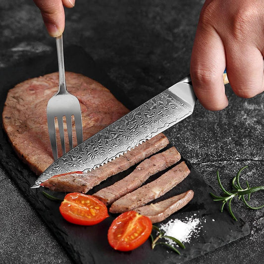 4-6 Damascus Steel Steak Knife Set K-XT6