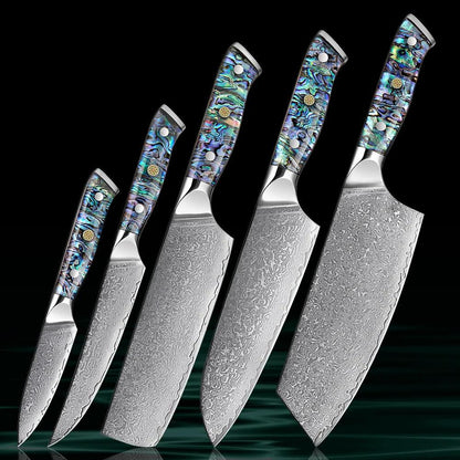 1-5 Piece Japanese Damascus Steel Knife Set K-XT3